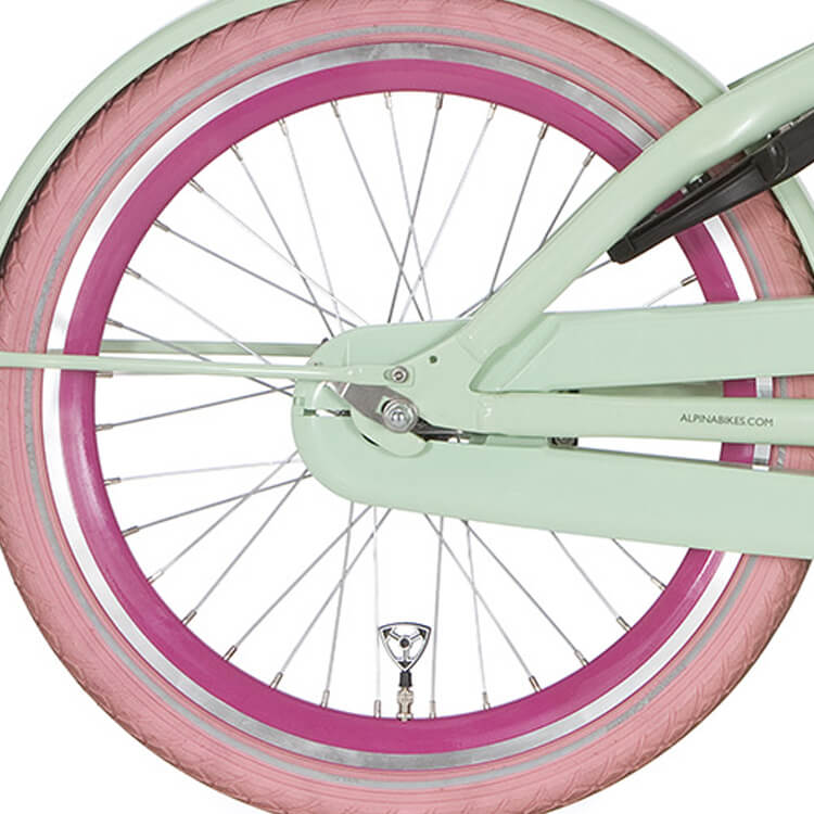 Alpina achterwiel 20 remnaaf J19DB roze zink spk