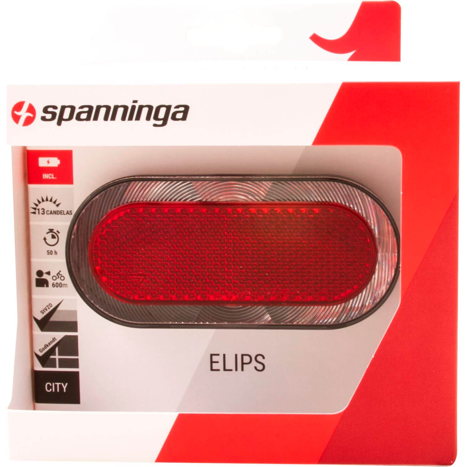 Spanninga achterlicht Elips Xb batterij 80mm
