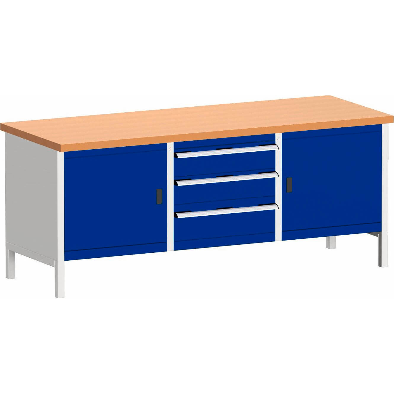Bott Cubio werkbank 200cm 3 lades en 2 kasten