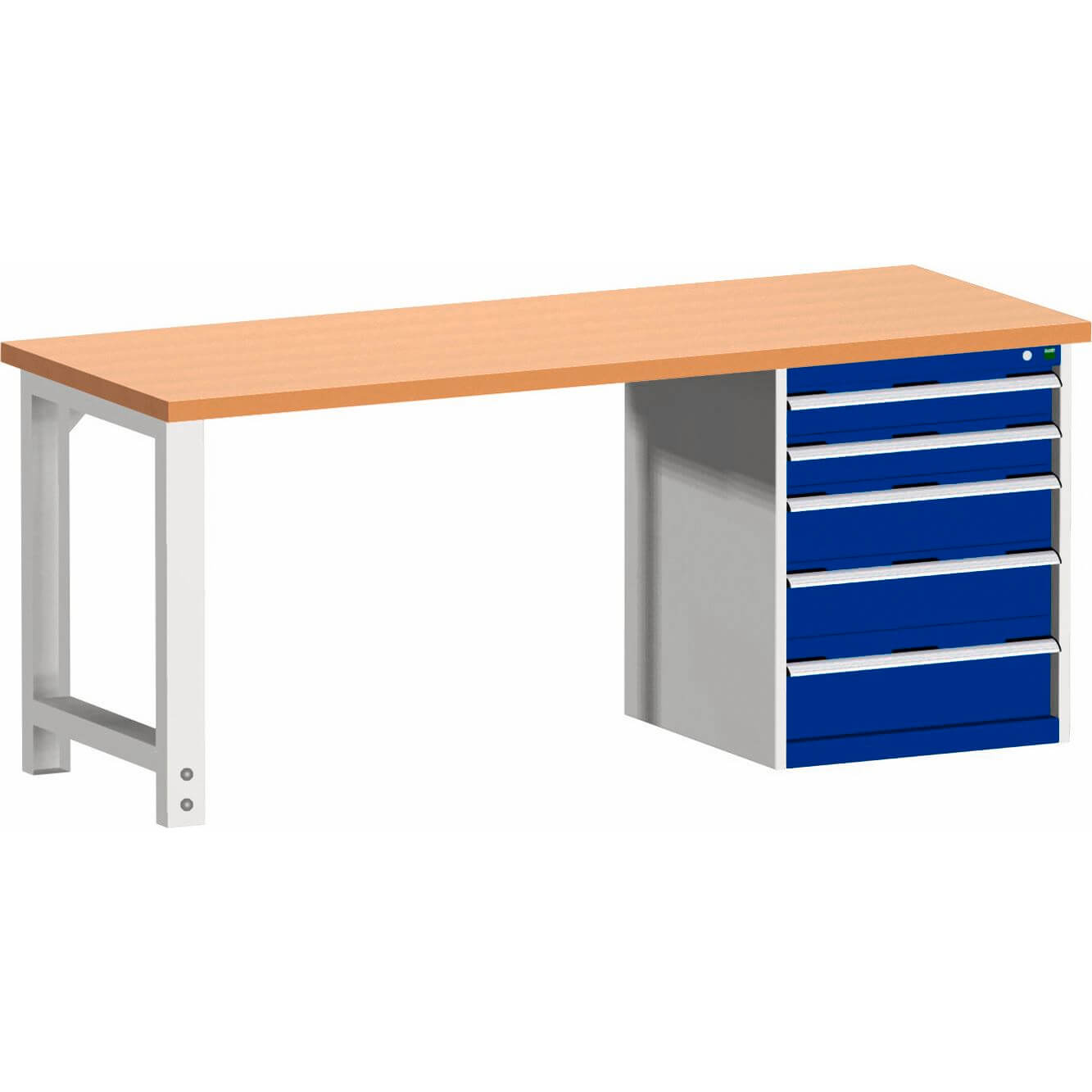 Bott Cubio systeemwerkbank 200cm 5 lades