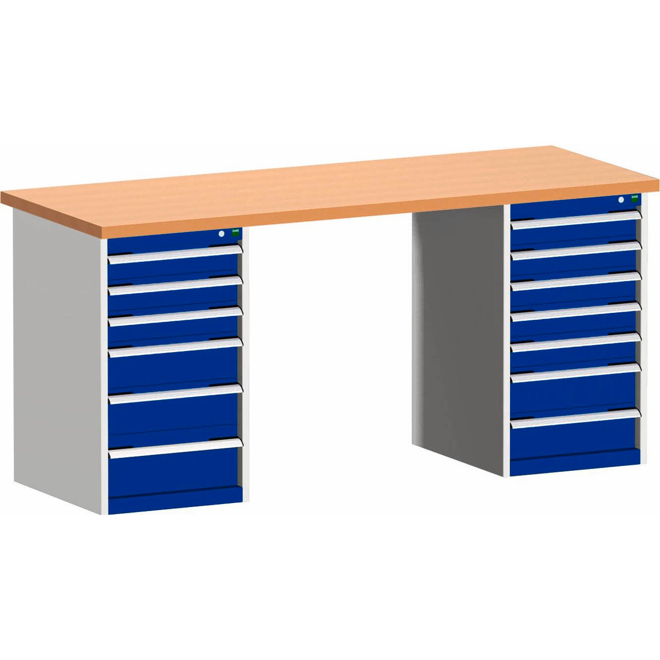 Bott Cubio systeemwerkbank 200cm 13 lades