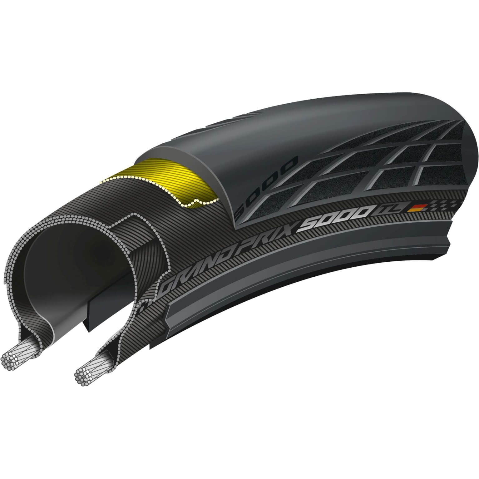 Continental btb GP 5000 Tubeless 700 x 25 zw vouw