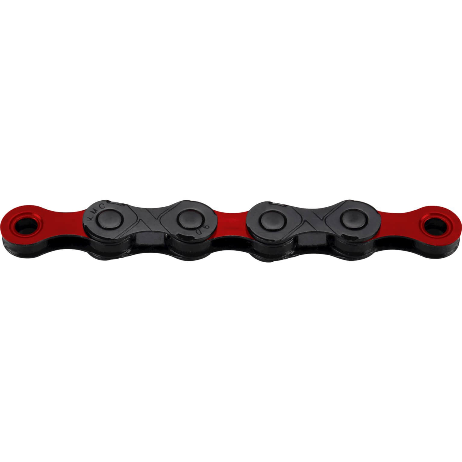 KMC ketting DLC12 black/red 126s