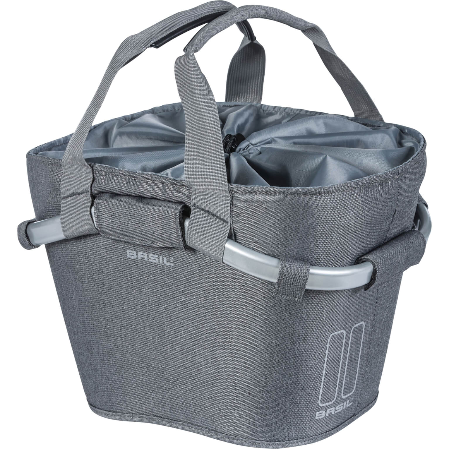 Basil mand front 2day KF 15L grey melee 37x27x25cm