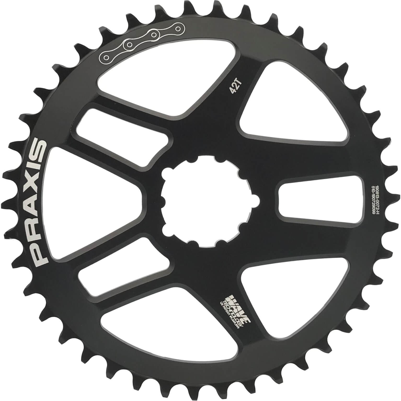 Praxis kettingblad 1x Road DM 36T zwart