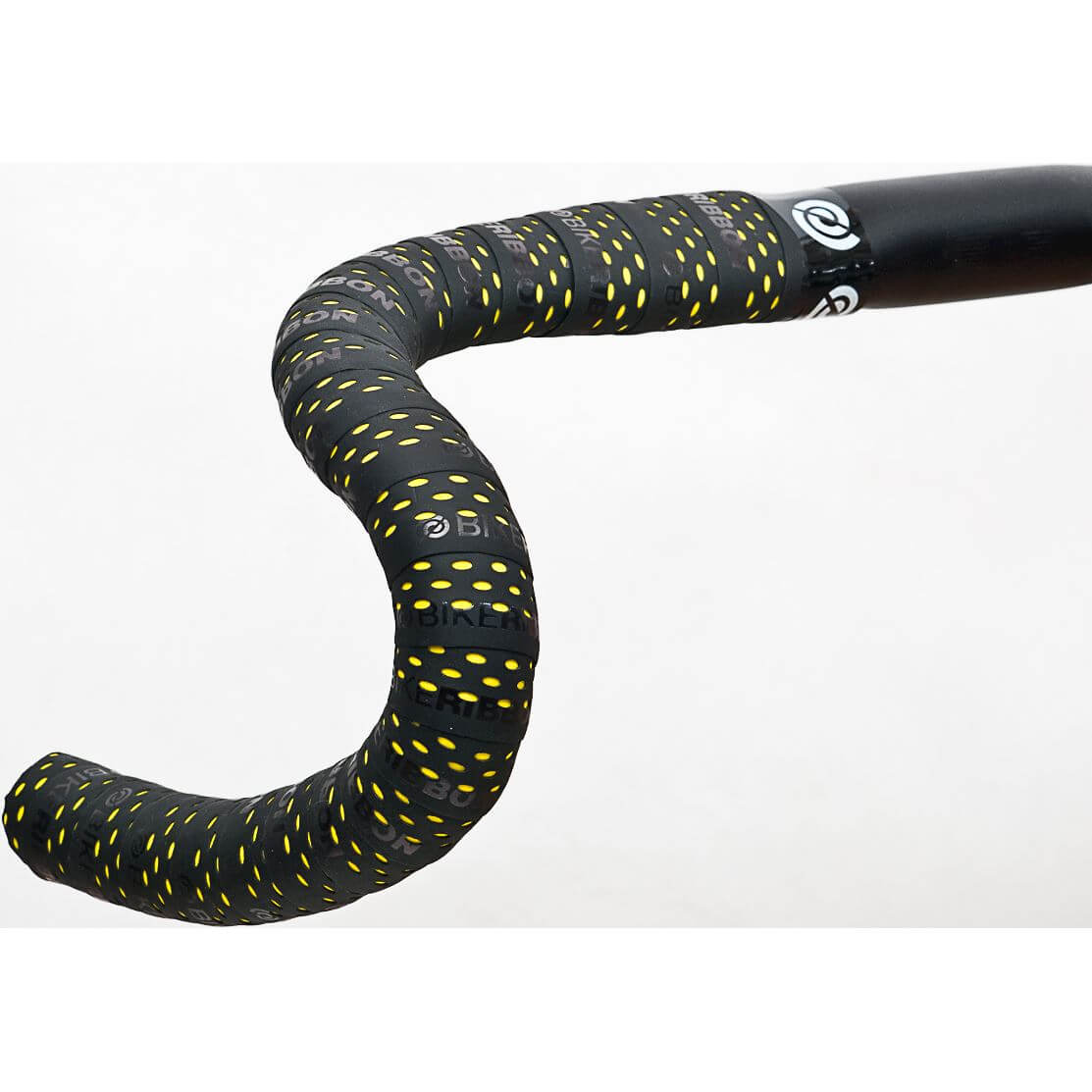Bikeribbon Stuurlint PU Color Perf Zwart - Geel