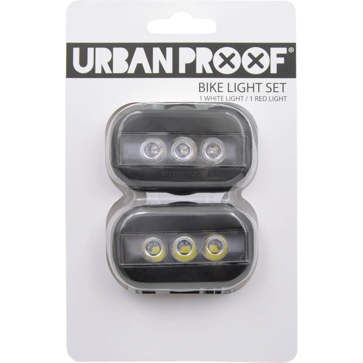 Urban Proof verlichtingsset Clip batterij zwart