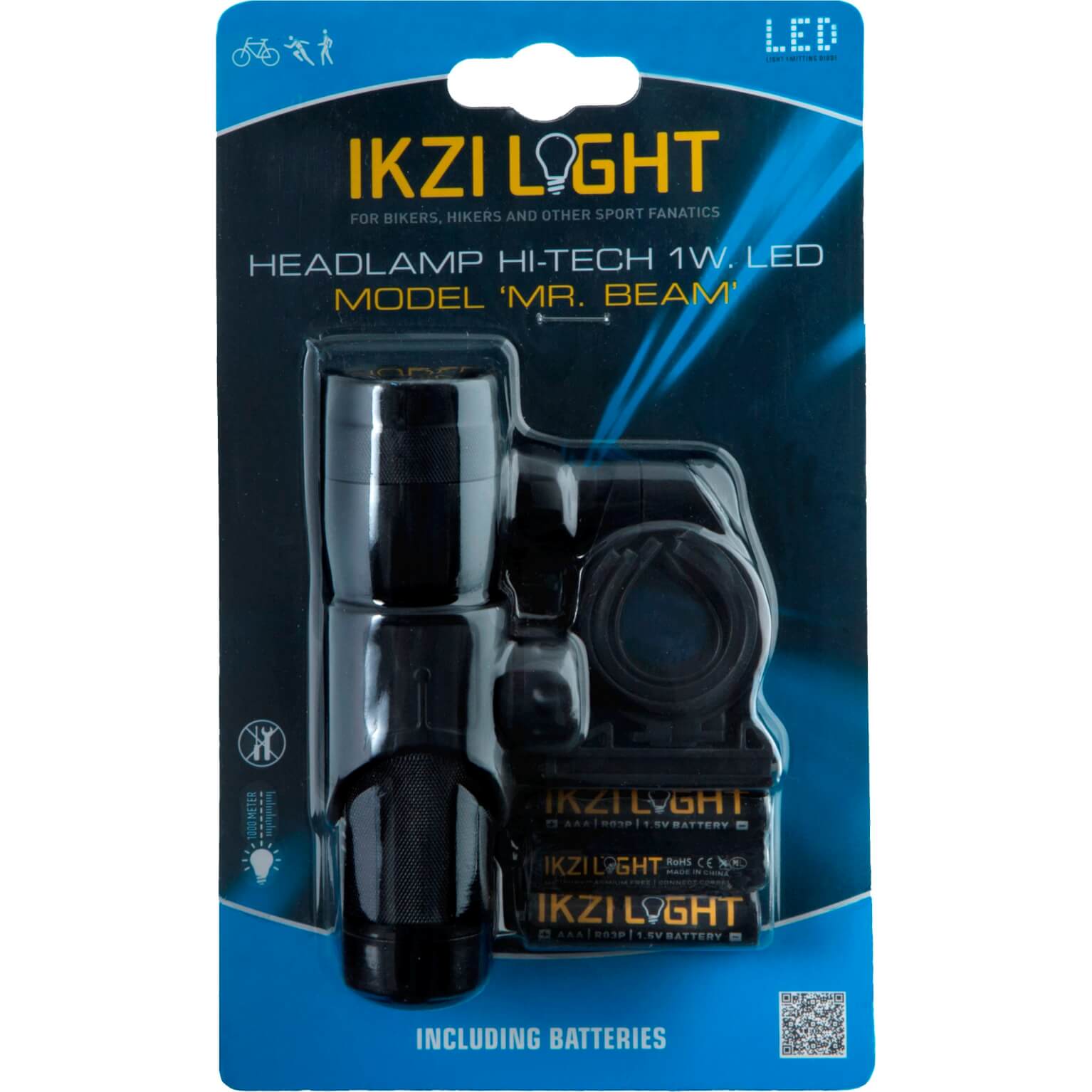 IKZI Light koplamp Mr Beam 1w led batterij stuurbo